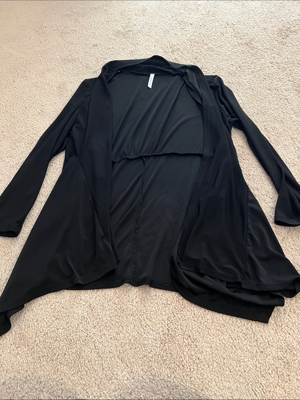 Passport Black Open-Front Draped Women's blouse size small